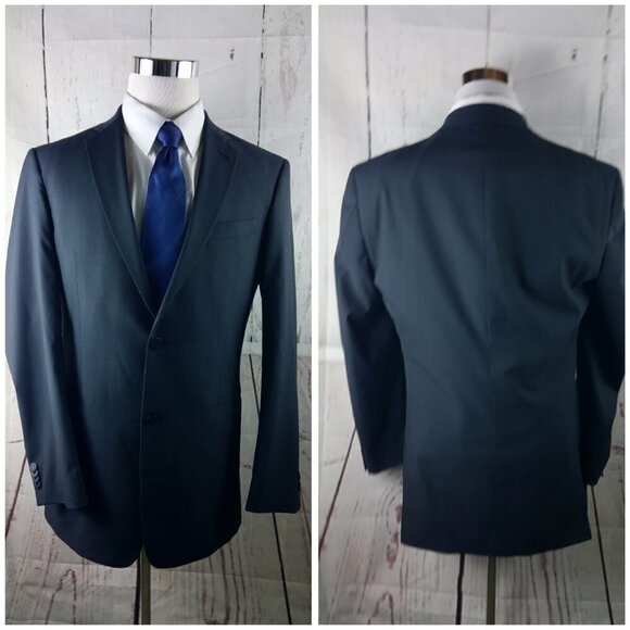 Marc Ecko 40L 2 Button Blue Suit Blazer Jacket - Picture 11 of 14